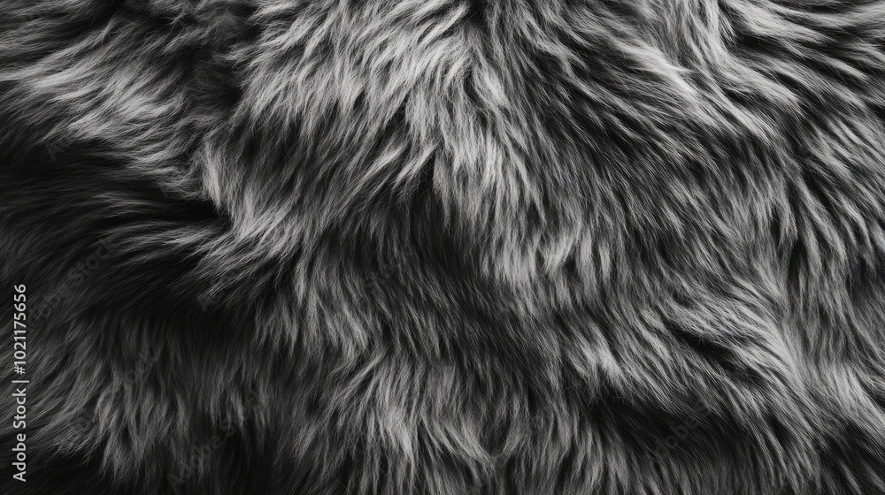 Poster black and white fur texture. perfect for adding a touch of luxury and warmth to your design projects