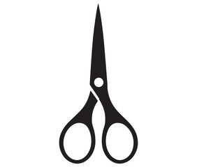 Scissors isolated on white background, Scissors icon design, Silhouette scissors icon