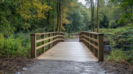 Fototapeta premium Accessible pathway for wheelchair users and individuals with mobility impairments.