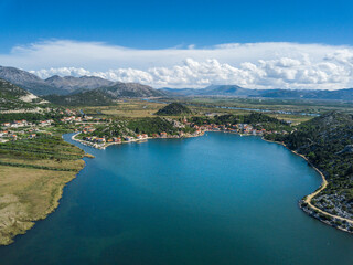 aerial view of Rogotin, Croatia. azure coastline