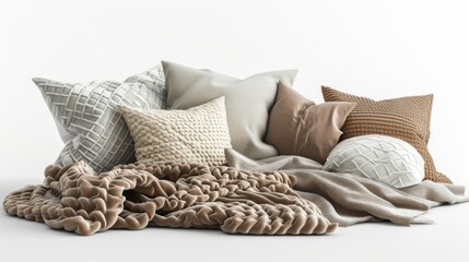 Cozy Living Room Decor with Throw Pillows and Blanket