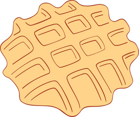 Cartoon hand-drawn waffle illustration