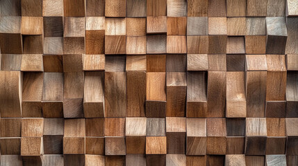 Elegant Wooden Hexagonal Wall Pattern with Warm Textures, Wooden Hexagon Tiles Background Texture Design.