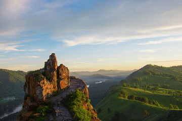 Beauty dawn in the mountains
