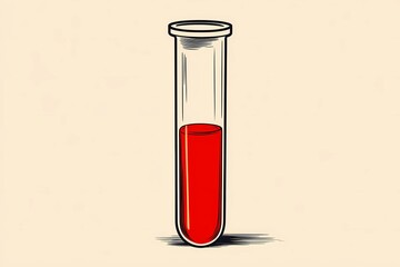 Blood test tube for analysis, set against a medical laboratory background, great for healthcare, diagnostics, and clinical illustrations.