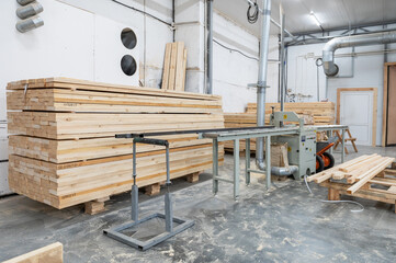 Warehouse with various types of timber