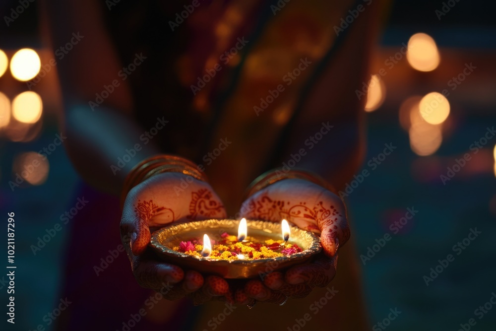 Canvas Prints A person holding a burning candle, ideal for uses such as symbolism, mysticism, or general ambiance