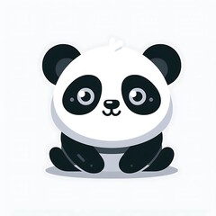 Obraz premium Cute fat lazy panda , flat illustration of cute character