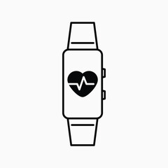 Fitness watch sign. Vector illustration