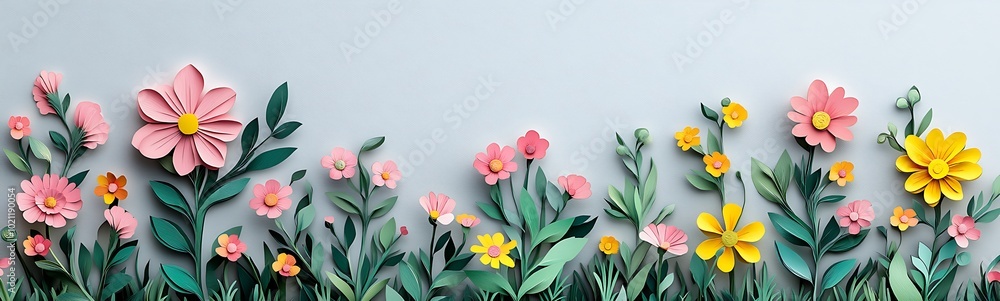 Leinwandbilder A vibrant display of colorful flowers in various shapes and sizes, set against a soft background, creating a cheerful and uplifting composition.