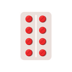 Medical pills flat vector design isolated on white background