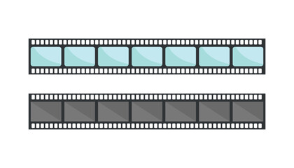 Movie film strip flat vector illustration isolated on white background