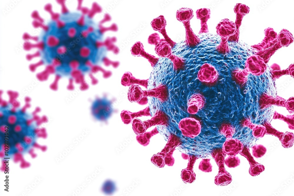 Poster a close-up view of the corona virus structure