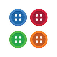 Sewing button flat vector design isolated on white background