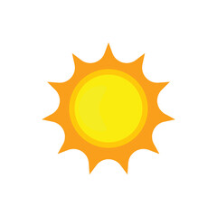 Sun simple and flat vector design isolated on white background