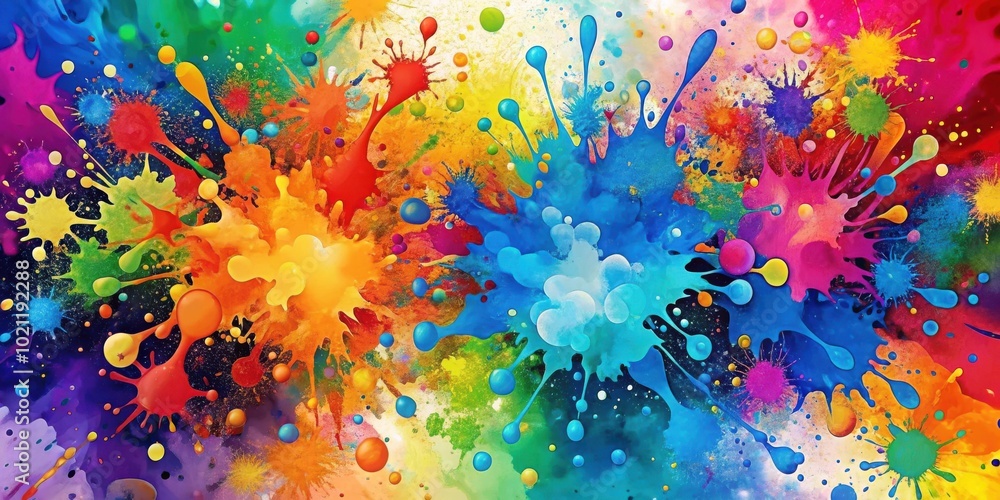 Poster colorful abstract paint splatter background for artistic texture design projects