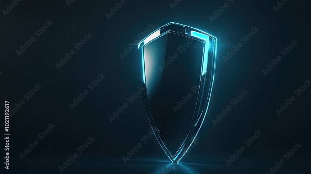Poster a sleek, futuristic vpn shield representing data encryption, online anonymity, and safe browsing for