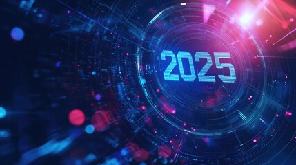 Obraz premium A stylish digital network background featuring the year 