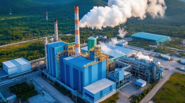 Industrial waste incineration plant with pollution control systems, environmental safety