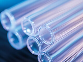 Close-up of Precision Plastic Tubing, Highlighting Ultra-Fine Measurements and Precise Calibration for Scientific and Industrial Applications