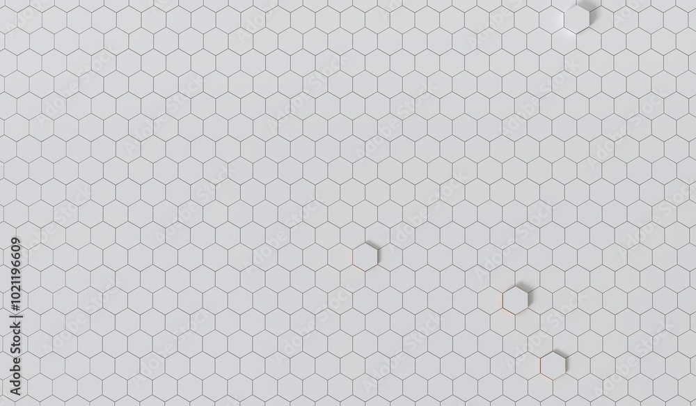 Poster 3d hexagon abstract background. abstract white. colorful energy flashing under hexagon. modern techn