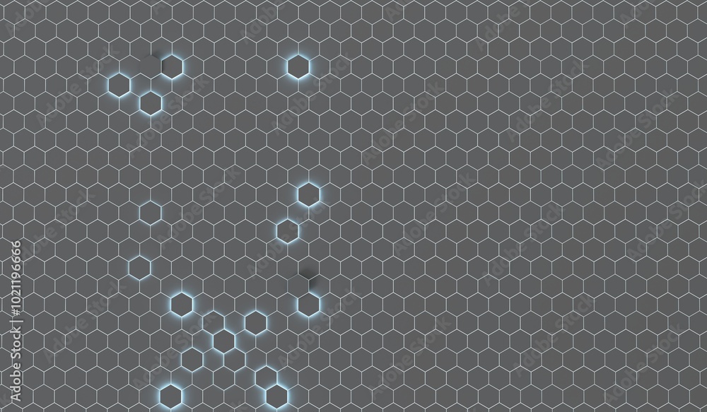 Aufkleber 3d hexagon abstract background. abstract white. colorful energy flashing under hexagon. modern techn