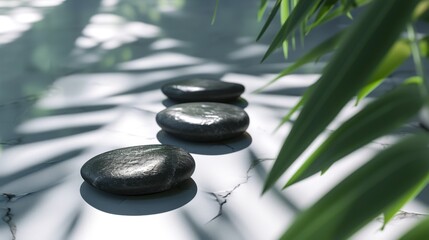 Obraz premium Zen Stones on Marble: Tranquility and Relaxation