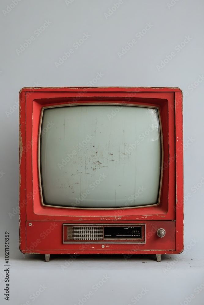 Poster vintage style television set sitting on a table, possibly in a retro or nostalgic setting