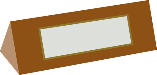 Wooden Nameplate Plaque Illustration Isolated on White Background