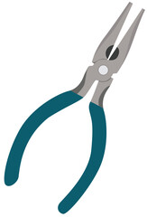 Needle Nose Plier with Rubber Handle Illustration Isolated on White Background