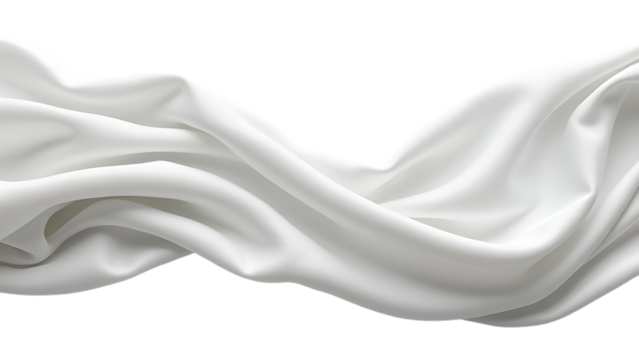 Floating elegant white fabric, cut out