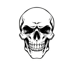 Obraz premium Simple image of a skull facing forward, isolated on a white background