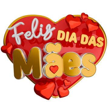 Selo 3D render dia das maes