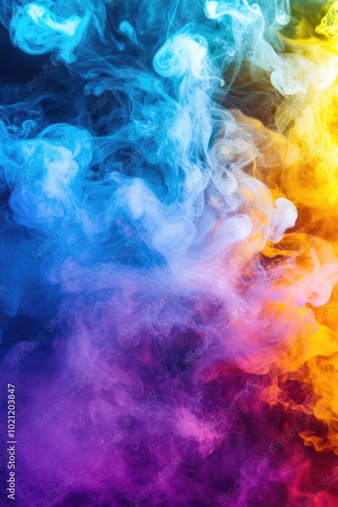 Aufkleber a vibrant display of colorful smoke against a dark backdrop, perfect for use in futuristic or sci-fi