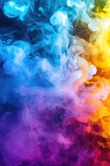 Fototapeta premium A vibrant display of colorful smoke against a dark backdrop, perfect for use in futuristic or sci-fi themed designs