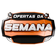 Selo 3D render Oferta da Semana