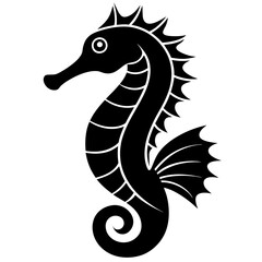 Obraz premium Seahorse silhouette, sea horse icon, Seahorse vector illustration 
