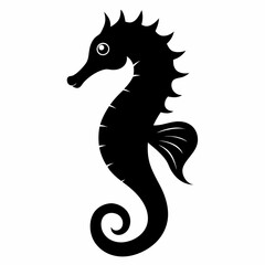 Seahorse silhouette, sea horse icon, Seahorse vector illustration
