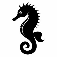 Seahorse silhouette, sea horse icon, Seahorse vector illustration
