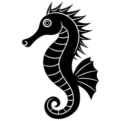Seahorse silhouette, sea horse icon, Seahorse vector illustration
