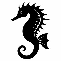 Seahorse silhouette, sea horse icon, Seahorse vector illustration
