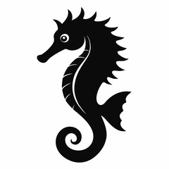 Seahorse silhouette, sea horse icon, Seahorse vector illustration
