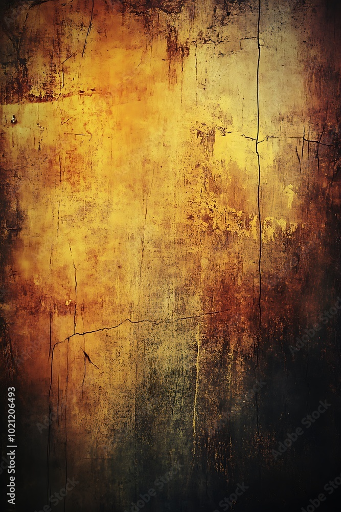 Aufkleber A textured, abstract background featuring warm hues of gold and brown with a grunge effect, ideal for artistic or design applications.