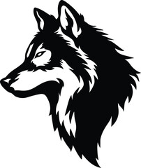 wolf head isolated on white