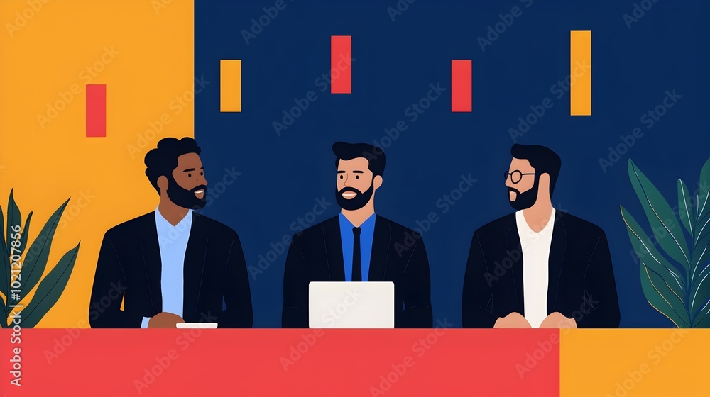 Poster Streamlined business intelligence workspace with diverse team of analysts engaged in interactive data visualizations clean user interfaces and Constructivist inspired direction
