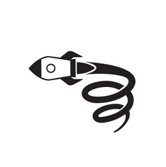 Flying Rocket Black Smoke Logo Vector Symbol	
