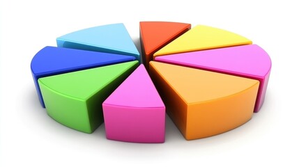 Obraz premium Colorful Pie Chart Segments for Data Visualization