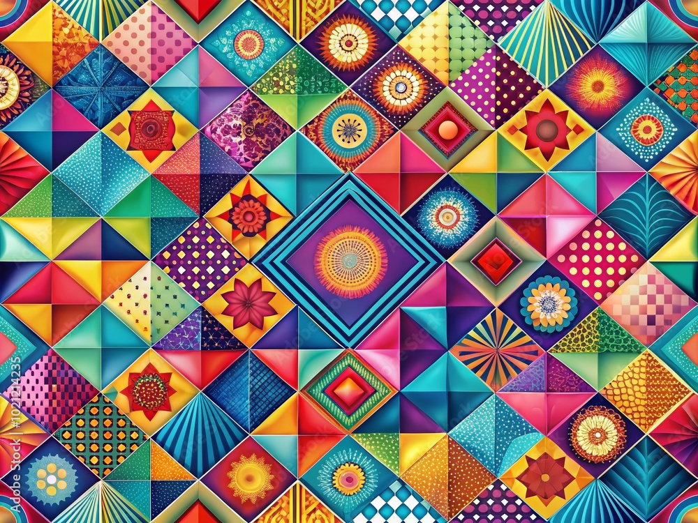 Poster abstract geometric patterns for tech desktop backgrounds in vibrant colors and modern designs