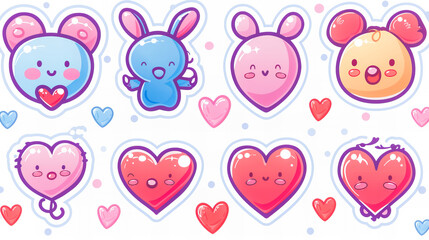 Fototapeta premium cute stickers collection