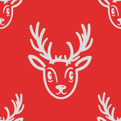 Seamless Christmas deers vector pattern for festive design
